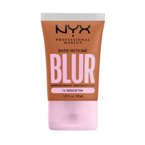 NYX Professional Makeup Bare With Me Blur Tint Foundation mat puder s srednjo prekrivnostjo 30 ml Odtenek 14 medium tan