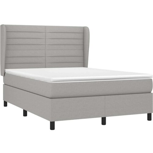  Box spring s madracem svjetlosivi 140x200 cm od tkanine Slike