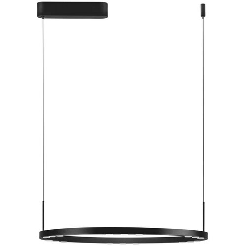 Nova Luce Mat črna aluminijasta LED zatemnitvena viseča svetilka &amp;oslash; 60 cm Lunette &amp;ndash; Slike