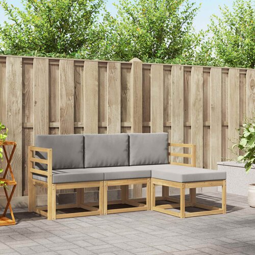  Set vanjskih sofa 4 pcs Bijela i svjetlosiva Cene