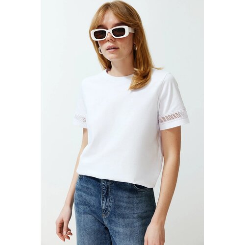 TRENDYOLMILLA Ženska majica TWOSS24TS00048, Bela Cene