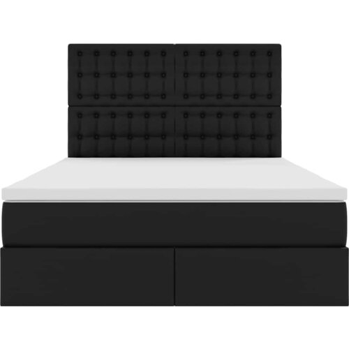  Krevet s od storage s madracem Crna 140 x 200 cm Lažna koža Slike
