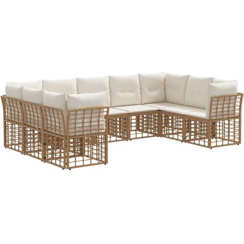  Set vanjskih sofa Prirodna i krema bijela Poliester - Prirodna i kremasto bijela bez stola Cijene