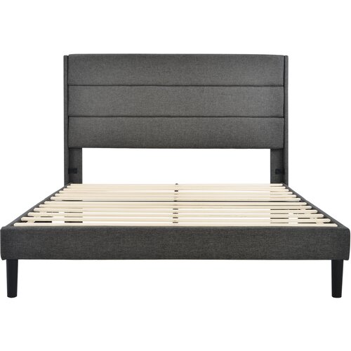 Lumor Oblazinjena postelja iz lanene tkanine – 140x200 cm – sodoben slog – siva, (22151038) Cene