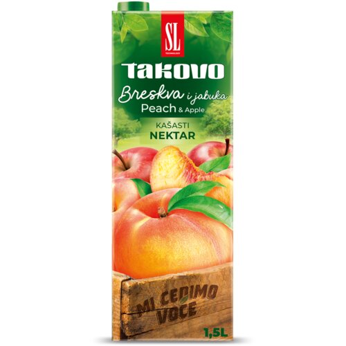 Swisslion Takovo Voćni sok TAKOVO kašasti nektar breskva i jabuka 1,5l Cene