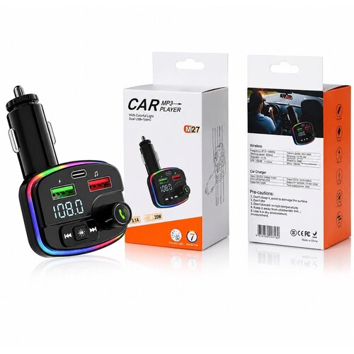  fm transmiter za auto bluetooth MP3 player M27 sa rgb osvetljenjem Slike