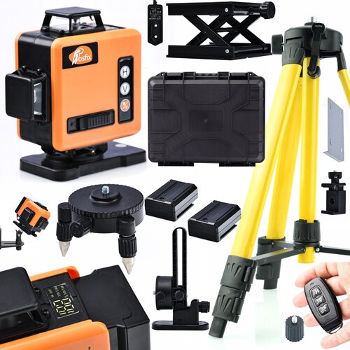 Rosfix SET LASERSKI NIVELIR ROT16L-L &ndash; 16 LINIJ, ZELENI ŽAREK, IP54, STATIV 43&ndash;120 CM, 25 M DOMET, (5000075892) Cene