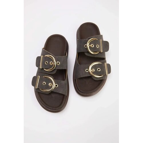Trendyol Shoes Ženske papuče Takss26Te00005, Smeđe Slike