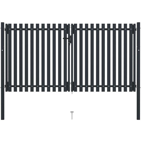 vidaXL Dvostruka vrata za ogradu od čelika 306 x 220 cm antracit Cijene