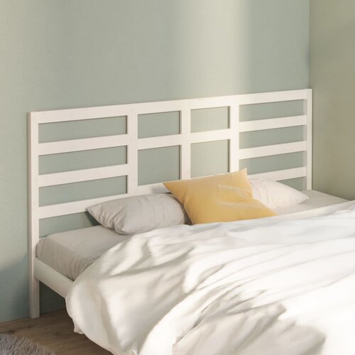 VidaXL Uzglavlje za krevet bijelo 206 x 4 x 104 cm od masivne borovine Slike