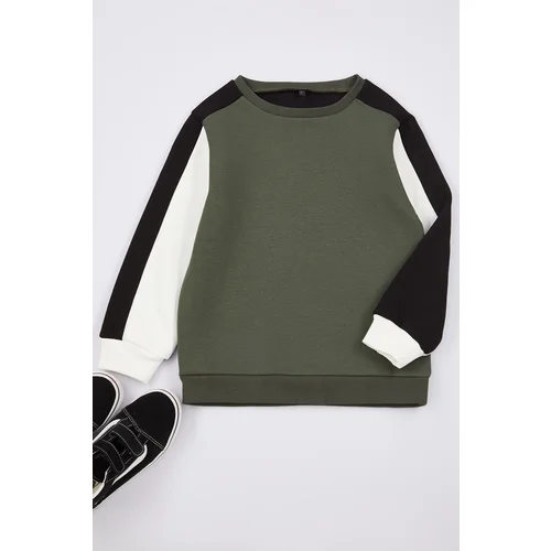 Trendyol Khaki Boy Color Block Knitted Sweatshirt