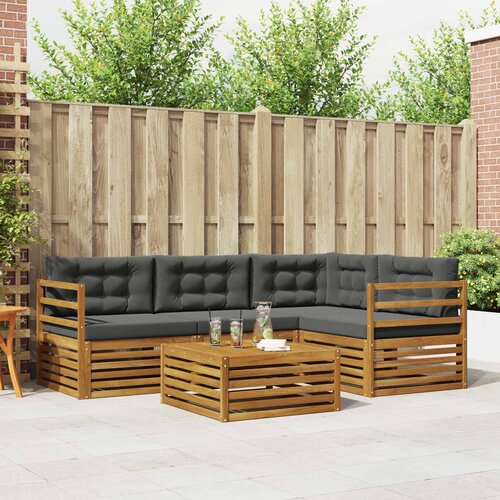 Set vanjskih sofa 5 kom. Prirodna i antracit Cene