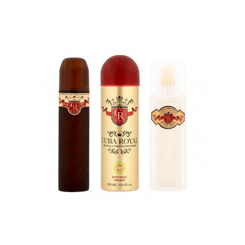 Cuba Royal darilni set toaletna voda 100 ml + deodorant 200 ml + vodica po britju 100 ml za mo&amp;scaron;ke Slike