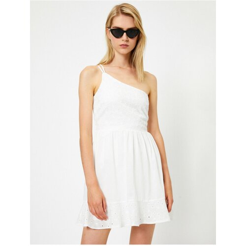 Koton Women&amp;amp;#039;s White Sleeveless Embroidered Short Dress Slike