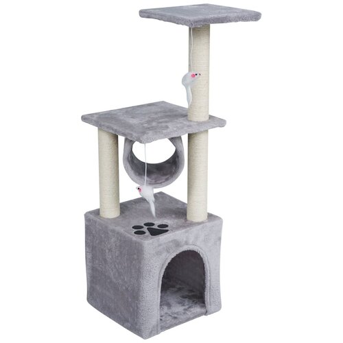 Rebel ANIMALS Grebalica za mačke sa kućicom i tunelom 92cm siva RA-1002 Cene