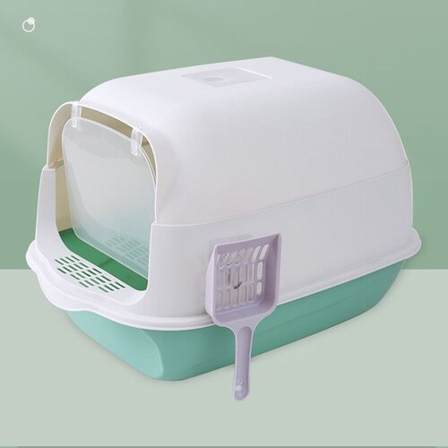  toalet za mačke Enclosed Cat Box Awhao Zeleni 50x35x35 cm Slike
