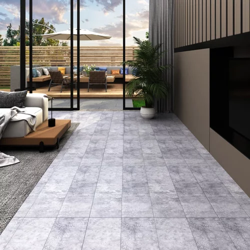 vidaXL 146558 PVC Flooring Planks 5,02 m² 2 mm Self-adhesive Cement Grey