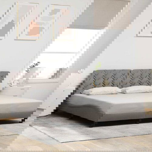 VidaXL Okvir za krevet bez madraca smeđesivi 160x200 cm od tkanine Slike
