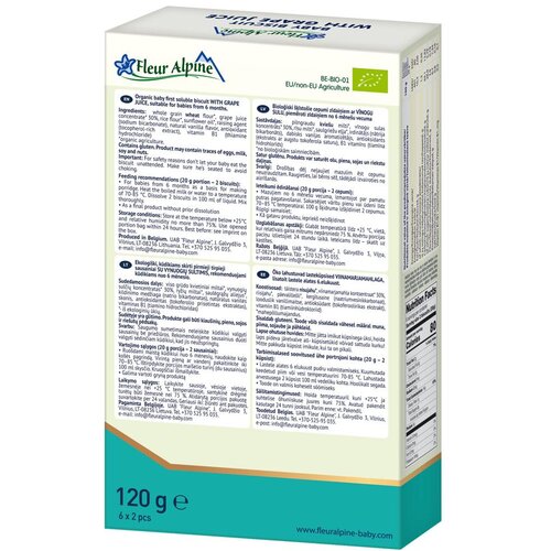 Fleur Alpine organski biskviti sa sokom od grožđa 120g Cene