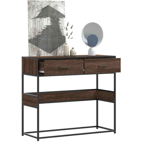 vidaXL Konzolni stol boja hrasta 90x35x80 cm konstruirano drvo Cene