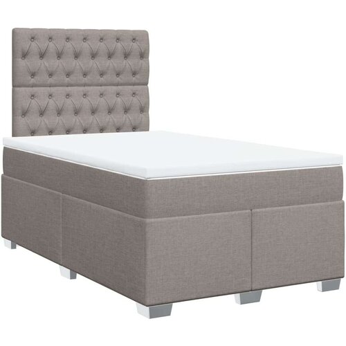VidaXL Krevet s oprugama i madracem smeđesivi 120 x 190 cm od tkanine Slike