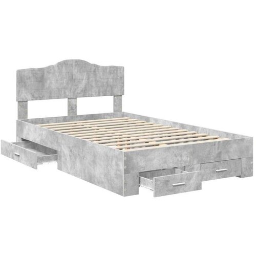  Okvir za krevet s uzglavljem Betonski sivi 135 x 190 cm Slike