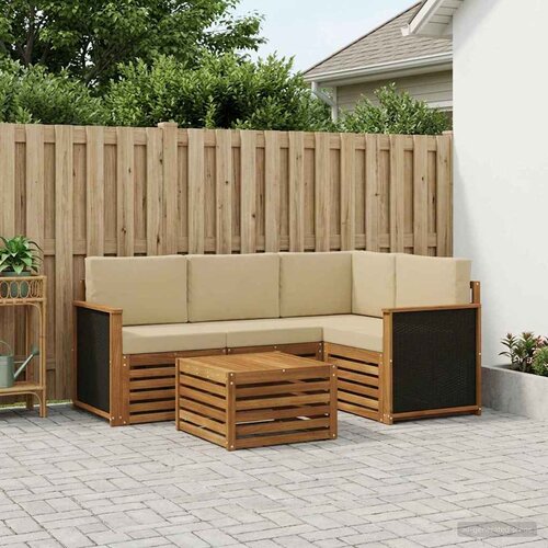  Set vanjskih sofa 5 pcs Prirodna i bež 59 x 59 x 37 cm Cene