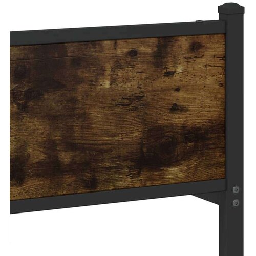 vidaXL Kovinski posteljni okvir brez vzmetnice dimljen hrast 200x200cm Cene