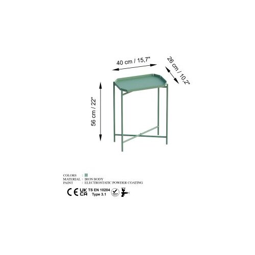 Hanah home Club sto Shb-009-D, 26x56x40 cm, Zeleni Slike