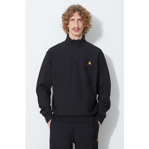 Carhartt WIP Half Zip American Script Half-Zip Pulover black Cene