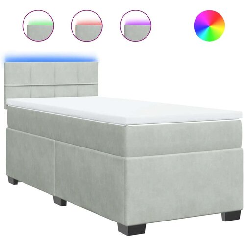 VidaXL box spring krevet s madracem svjetlosivi 90x190 cm bar&amp;scaron;unasti Slike