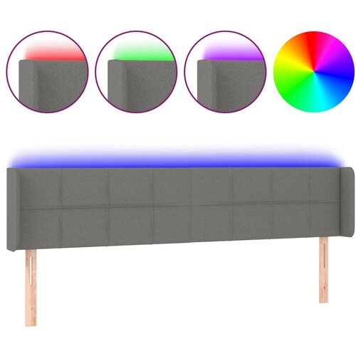 Maison Chic LED Posteljno vzglavje - Vzglavna omarica - Nočna omarica temno sivo 163x16x78/88 cm blago, (21710030) Cene