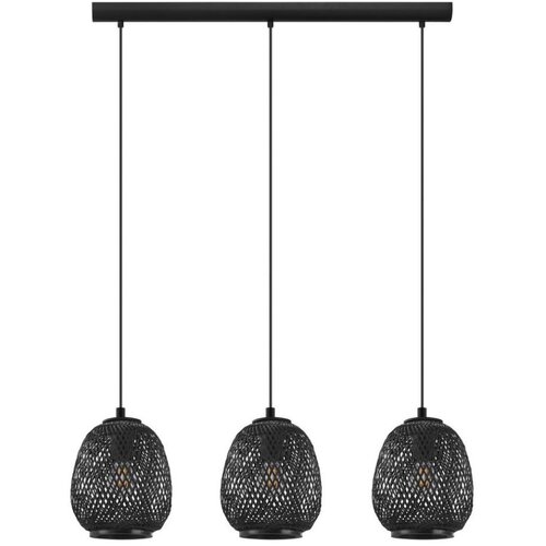 Eglo Dembleby viseća lampa 3xE27, 90 cm, crna, pleteno drvo, 43266 Cene