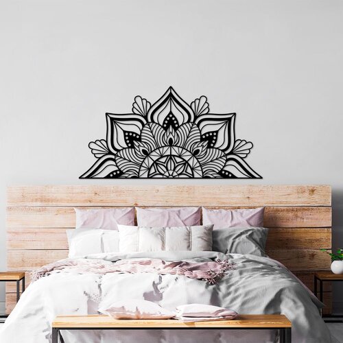 Wallity Zidna dekoracija Mandala 1, 154x78 cm, 1,5 mm, Crna Cene
