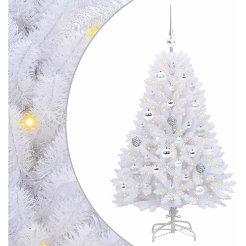  Umjetno božićno drvce s nogom Bijela 120 cm PVC i čelik Slike