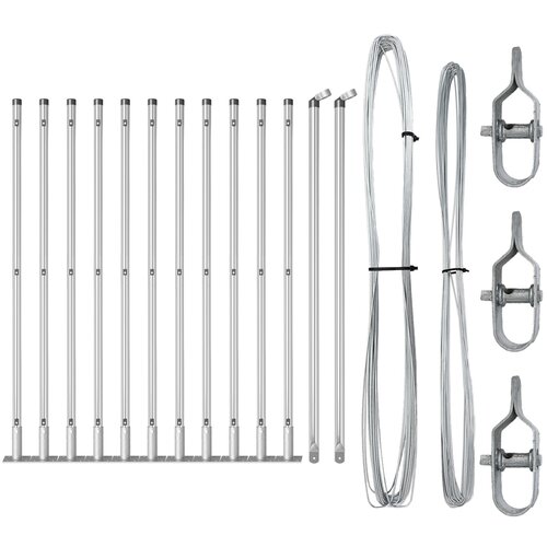 vidaXL Stebri za ograjo z osnovnimi ploščami 13 kosov Ø32mm 90cm Galvanizirano jeklo Cene