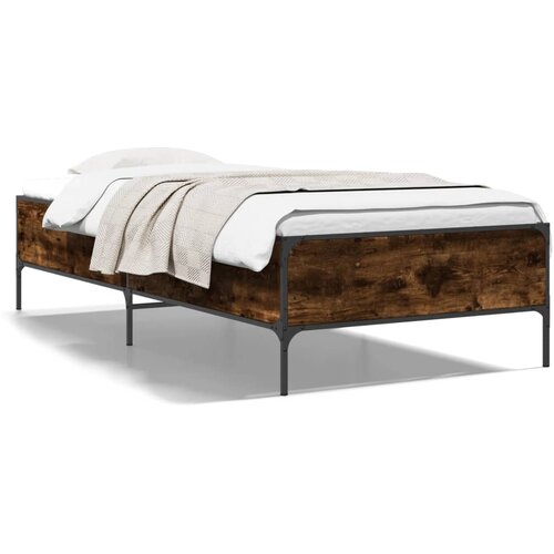 VidaXL Okvir za krevet boja hrasta 90x200 cm konstruirano drvo i metal Slike