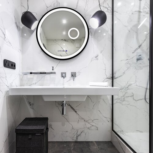 Linni ogledalo 1117 led black fi70 Cene