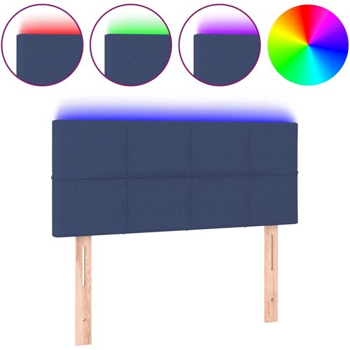 Maison Chic led posteljno vzglavje - vzglavna omarica - nočna omarica modro 90x5x78/88 cm blago, (21708005) Slike