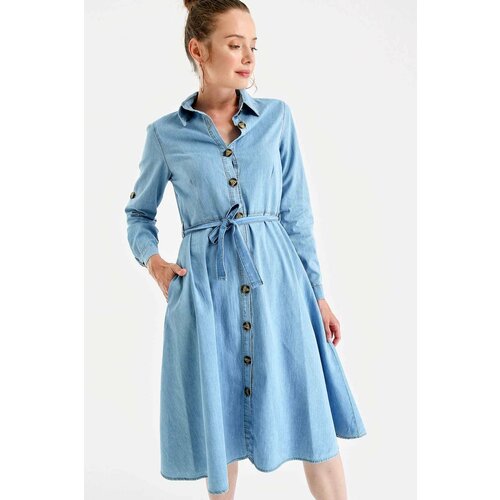 Bigdart Plus Size Dress - Blue - A-line Slike
