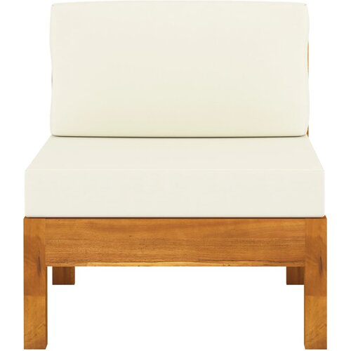 Maison Chic Sredinski kavč - Sofa - Kanape s kremno belimi blazinami trdna akacija, (21727245) Cene