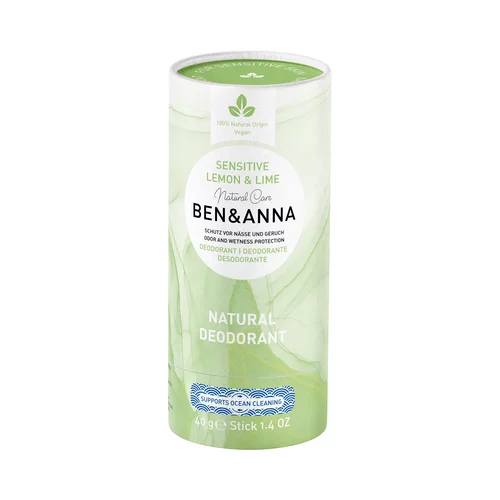 BEN & ANNA Sensitive deodorant v stiku v kartonski embalaži - Lemon & Lime