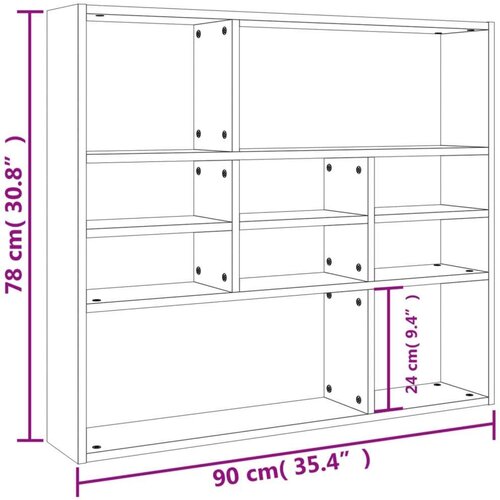  Polica siva boja betona 90 x 16 x 78 cm od iverice Slike