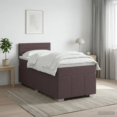  Boxspring krevet s madracem Tamno smeđa 90 x 200 cm Tkanina - Tamno smeđa 90 x 200 cm Dizajn linija Slike