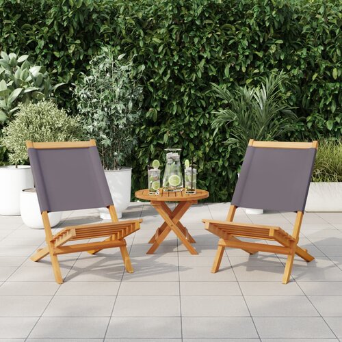 Maison Chic Vrtni Stoli - Stol za vrt 2 kosa antracit trden akacijev les in blago JS492, (21878862) Slike