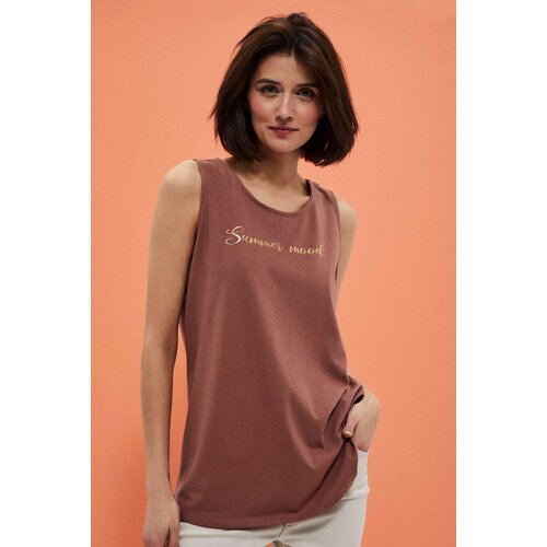 Marisse T-Shirt With Metallic Print L-Ts-3834 Cold Brown Cene