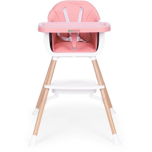 ECO TOYS Dječja stolica za hranjenje 2-u-1, roza, Slike