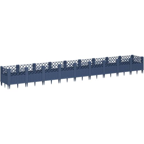  Vrtna sadilica s klinovima plava siva 363,5x43,5x43,5 cm PP Slike