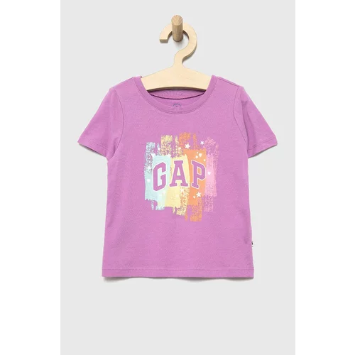 GAP Otroški bombažen t-shirt vijolična barva