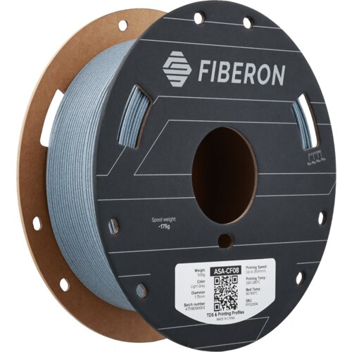 Polymaker Fiberon&amp;trade; ASA-CF08 Light Grey - 1,75 mm / 500 g Slike